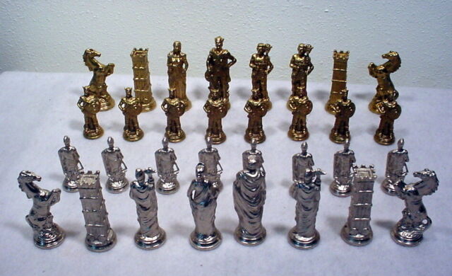 4.4 Russian Zagreb Silver Brass Metal Luxury Chess Pieces