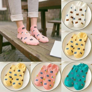 4 Color Fashion Women Sport Casual Cute Cat Ankle High Low Cut Cotton Socks New - Picture 1 of 17