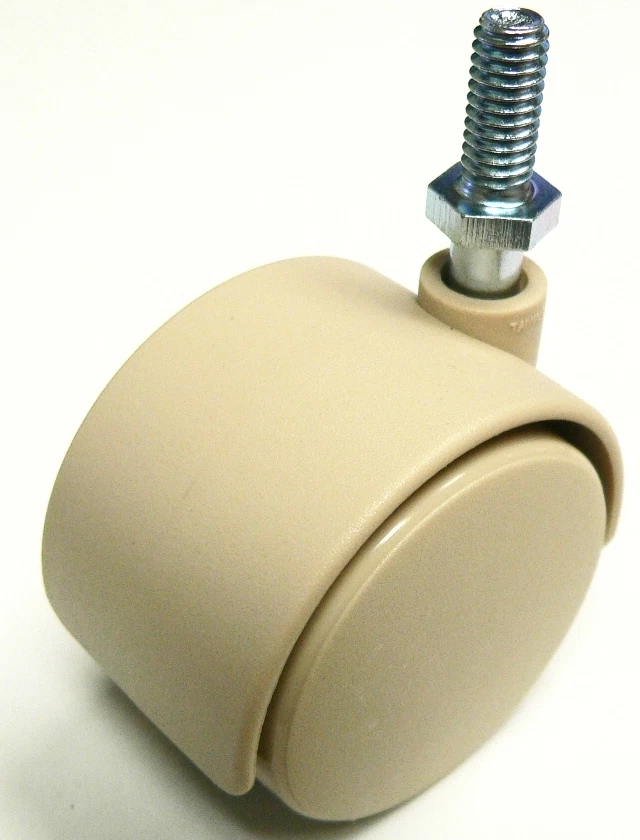 Oajen 2" chair caster wheel 3/8" - 16 x 3/4", tan, pack of 4,