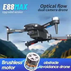 E88MAX HD 4K Dual Camera Drone Optical Flow Foldable Brushless Motor Quadcopter - Picture 1 of 8