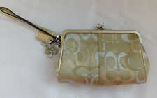 COACH Gold Lurex Wristlet Purse - Leather Trim - Hangtag & Butterfly Charm NICE