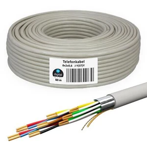 Telefonkabel 50m 8 x 2 x 0,6 JYSTY verlegekabel Telefonleitung 16 Adern Kabel - Afbeelding 1 van 8