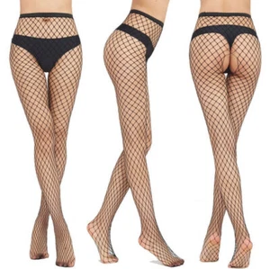 Sexy Netz Strumpfhose sexy Schritt offen Nylons schwarz Dessous Reizwäsche - Bild 1 von 8