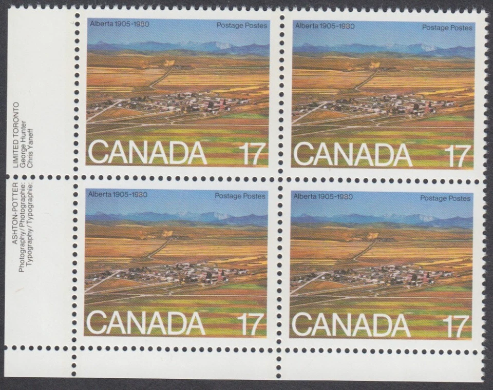 Canada - #864 Alberta Plate Block - MNH - Image 1 of 1