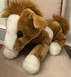 shalom toy co plush horse Pony Brown White - Picture 1 of 7