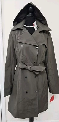 Calvin Klein женщин траншея оливковый зеленый/TWIG SZ M новый с Ярлыками двубортный  - Изображение 1 из 4