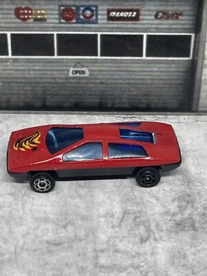 Unbranded Tesla Hot Rod Red With Graphics Plastic Toy Car Made in China Loose - Image 1 of 4