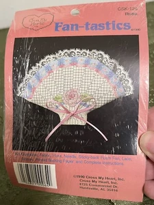 Vintage Cross My Heart Fan-Tastics Counted Cross Stitch Kit 1990 NOS - Picture 1 of 3