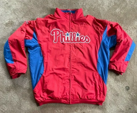 Majestic Authentic Philadelphia Phillies Dugout Jacket Men's Big & Tall 3XT 3XLT Cover