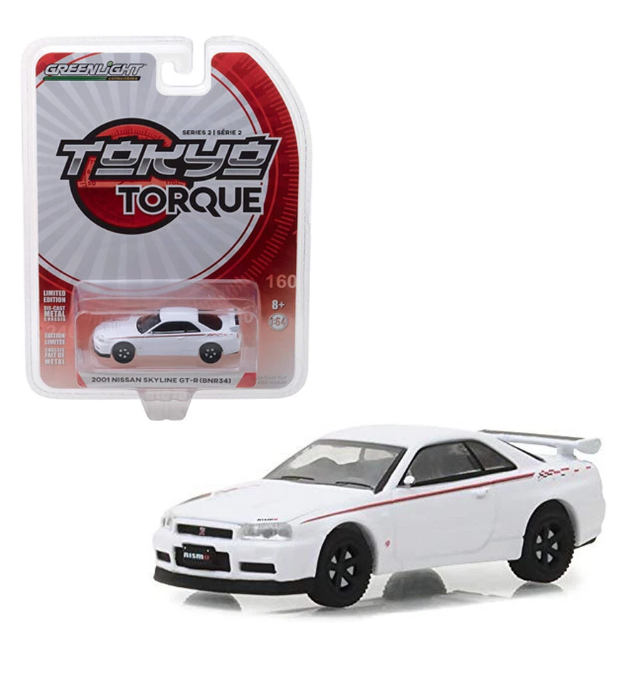 Greenlight 1/64 Tokyo Torque Series 2 2001 Nissan Skyline Gt-r R34 Diecast Car