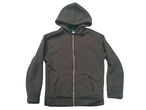 Old Navy Sherpa Lined Hoodie Boys XXL (14/18) Full Zip Sweatshirt Charcoal Gray - Picture 1 of 12
