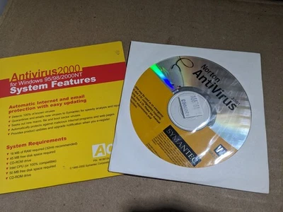 Software de PC vintage - Norton AntiVirus 2001 + Extra 2000 Foto 1 de 2