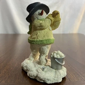 Russ Berrie Ice Sculptures “Dreaming Of A Green Christmas” Golfing Snowman - Picture 1 of 10