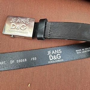 DOLCE & GABBANA Kids Leather Belt Size S 60CM BLACK 19-23 Waist 09068 Italy 3053 - Picture 1 of 15