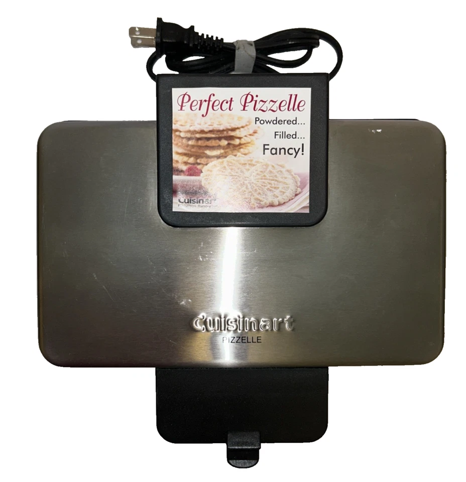 Prensa de oblea para galletas Cuisinart Perfect Pizzelle acero inoxidable WM-PZ2 120v usada Foto 1 de 4