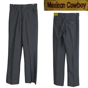 NEU Mexikanische Cowboy Western Perlen Druckknopf grau glänzend ungesäumt Hose Größe 31 - Bild 1 von 8