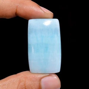 55.00 Cts Natural Blue Aragonite Loose Gemstone Rectangle Cabochon 36X22X7 mm - Picture 1 of 6