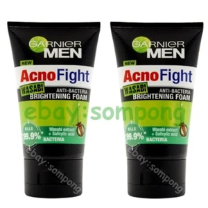 Garnier Men Face Cleaning Foam WASABI Anti Acne Bacteria Bright Skin 100 ml x 2. - Picture 1 of 8