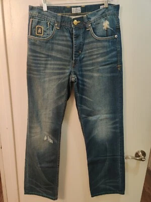 Parish Nation Jeans 34x34 Mens Blue Denim Relaxed Fit Straight Leg Button Fly  - Image 1 of 4