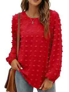 NEW PLUS SIZE 26 LADIES RED POLKA DOT SHIRT TOP BLOUSE LIGHTWEIGHT NO STRETCH
