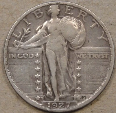 1927-S Standing Liberty Quarter 25c as Pictured L - Image 1 of 2