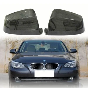 Carbon Fiber Wing Rear View Mirror Cover Caps Replace Trim For BMW 5 Series E60 - Bild 1 von 9