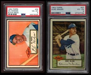 1952 Topps Brooklyn Dodgers Low Number Team Set 4 - VG/EX (16 / 33 cards)