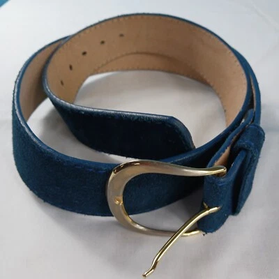 Пояс хиппи других производителей женский 38 синий скрепленный замшевая кожа воловья кожа разделенный 7055 - Изображение 1 из 4