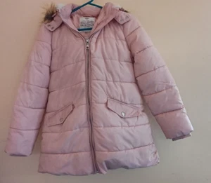 M&S Kids warm cosy winter Puffa Style Coat Pink Age 10/11 - Picture 1 of 5
