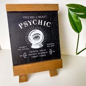 Insegna cavalletto da tavolo parete lettura psichica indovino decorazione HALLOWEEN 9" x 6" - Foto 1 di 5