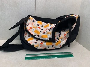 Dog Sling Carrier Tote Mesh Happy Dogs Print - Picture 1 of 5