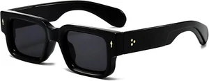 Square Thick Frame Sunglasses for Women Men Fashion Chunky Rectangle Sun Glasses - Picture 1 of 12