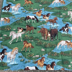 Wild Horses Cotton Fabric Panel 45" x 45" Springs Industries, Inc. - Picture 1 of 7