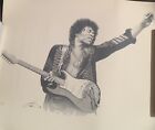 Vintage Jimi Hendrix Lithograph 20? X 23? Rare Poster Print Rock Icon Legend