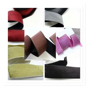 GLITZER , Gummiband,Glitzerband, gold, silber, rot,braun, rosa, schwarz, 50 mm  - Bild 1 von 8