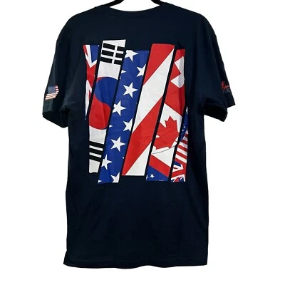 Camiseta YR Young And Reckless Los Angeles Internat’l Hombre Grande Azul Marino NUEVA Foto 1 de 4