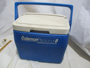 Coleman Personal 8 Cooler Ice Chest Blue & White Camping Hunting Fishing # 5272 - Picture 1 of 7