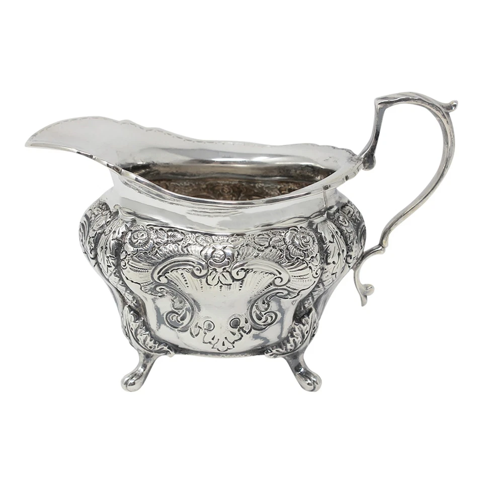 Antigua jarra crema de plata de ley de la época victoriana de 1894 (SL10-) Foto 1 de 4