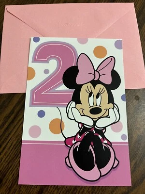 Birthday 2 Years Old Two Year Minnie Mouse Disney 5"x7" Hallmark Greeting Card - Image 1 of 4