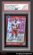 2021 Donruss Optic Black Pandora Cornell Powel RATED ROOKIE RC AUTO 13/25 PSA 9