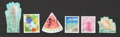 JAPAN 2017 GREETINGS SUMMER 82 YEN COMP. SET OF 6 STAMPS IN FINE USED CONDITION - Image 1 of 4