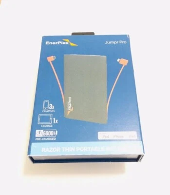 Batería de mesa delgada de afeitadora EnerPlex Jumper Pro 6000 mAh con iluminación + Micro USB BK Foto 1 de 4