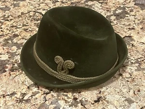P & C Habig Vintage Fedora Hat Green Soft Austria John Helmer Wien Ventilo - Picture 1 of 15