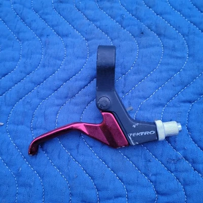 Tektro Vintage BMX MTB Brake Lever Left Red Alloy Parts Front Freestyle 1990's  - Image 1 of 2