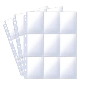 9 Pocket Card Sleeves Binder Sheets for 3 Ring Binder, 1224 Pockets Double-Si... - Picture 1 of 7
