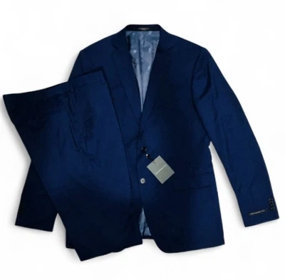 John Varvatos Bedford Para hombres Azul Marino Rayas Lana Traje Chaqueta Abrigo Deportivo Pantalones Foto 1 de 4