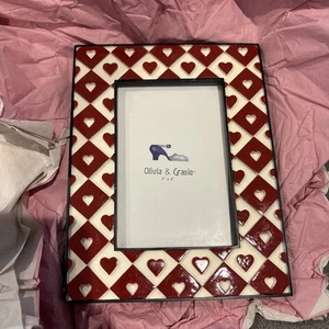 Olivia & Gracie Hearts 4X6 Photo Picture Frame - Picture 1 of 2