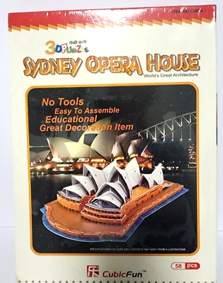 Cubic Fun Puzzle 3D DIY Series Sydney Opera House Australia Great Architecture - Image 1 of 4