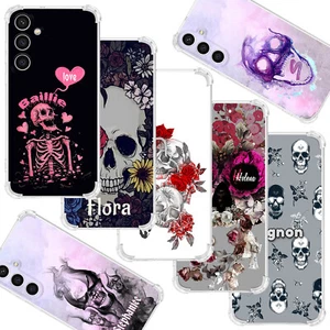 Personalised Name Gothic Skull Case Cover For Samsung Galaxy A25 A54 A16 S25 A56 - Picture 1 of 81