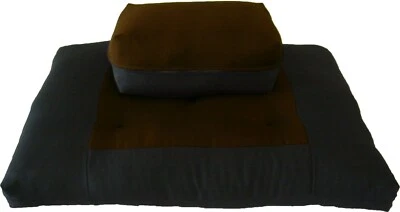 Zafu Zabuton Meditation Yoga Posture Exercise Cushion, Sit Kneel Brown/Black - Image 1 of 2